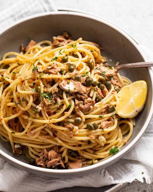 Stir Fried Pasta with Tuna